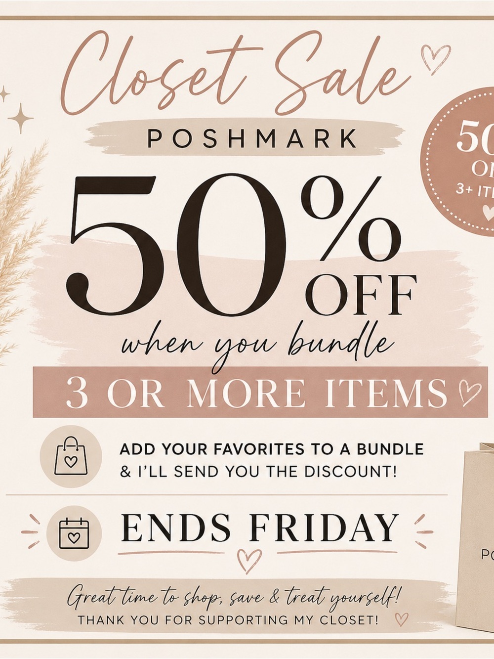 Poshmark Closet Sale Promotional Graphic - Blush